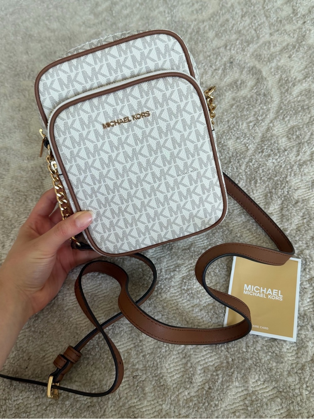 Michael Kors Jet Set Travel Medium Logo Crossbody Bag - Vanilla - BRAND NEW